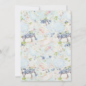 ブライダルシャワー ティー エレガント ブラッシュ フラワーズ ゴールド 招待状 (裏面)