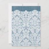 ブライダルシャワー：デニムとレースパターン 招待状 (裏面)