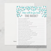 ブライダルシャワー トラivia ゲーム ~ シルバーとターコイズ (正面/裏面)