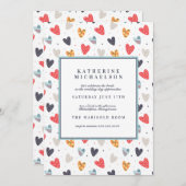ブライダルシャワー |ドードルハート 招待状 (正面/裏面)