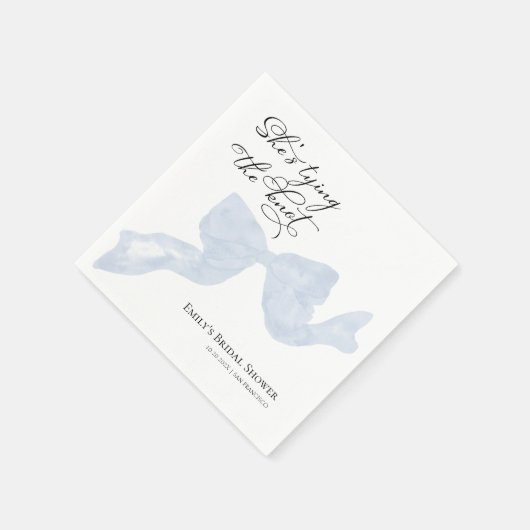 ブライダルシャワー ナプキン | 彼女は結び目を作ったよ スタンダードカクテルナプキン (角)