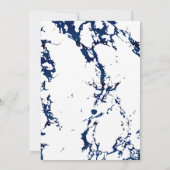 ブライダルシャワー – ネイビーブルーマーブルホワイト&シルバー 招待状 (裏面)