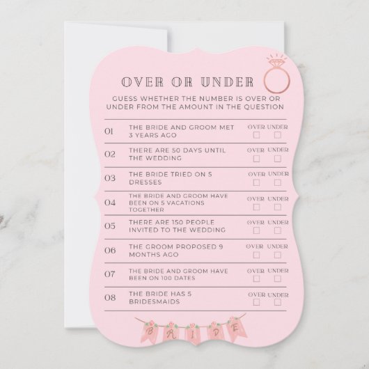 ブライダルシャワー ノートカード (正面)