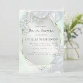 ブライダルシャワー |ハネディグリーンパールきらめく 招待状 (スタンド正面)