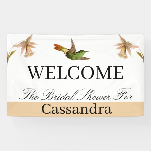 ブライダルシャワー |ハミングバエレガントードウォーターの色 横断幕 (横)