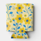ブライダルシャワー-バターイエローと青の花 缶クーラー (裏面)