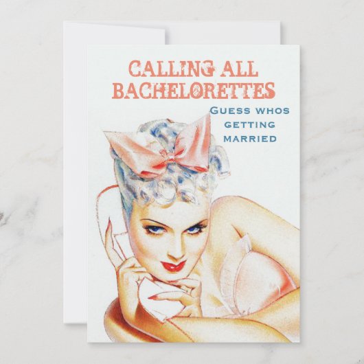 ブライダルシャワー、バチェロレッテ 招待状 (正面)