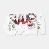 ブライダルシャワー バーガンディー ラスティック フラワール カスタム フェイバーボックス (折り畳みなし)