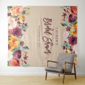 ブライダルシャワー | バーガンディ フラワー フォト 背景 タペストリー (インサイチュ(横))