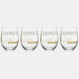 ブライダルシャワー。パジャマパーティー ステムなしワイングラス