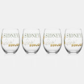 ブライダルシャワー。パジャマパーティー ステムなしワイングラス (裏面)