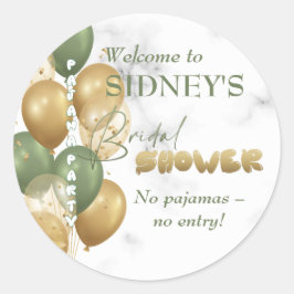 ブライダルシャワー。パジャマパーティー ラウンドシール