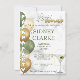 ブライダルシャワー。パジャマパーティー 招待状