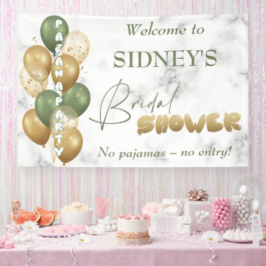 ブライダルシャワー。パジャマパーティー 横断幕 (パーティー)