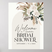 ブライダルシャワー パンパスグラス モダン ボーホー エレガント フォア ポスター (正面)