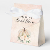 ブライダルシャワー パンプキン 秋 クリーム ローズゴールド フェイバーボックス (正面サイド)