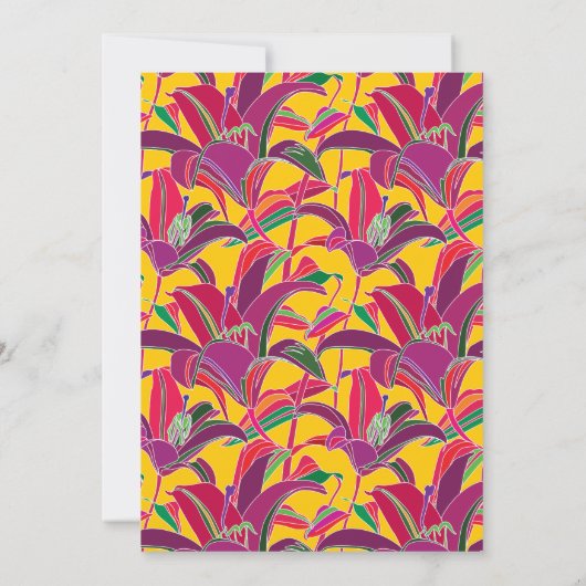 ブライダルシャワー |パープルタイガーリリー招待状 招待状 (裏面)