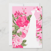 ブライダルシャワー – ピかわいらしンクフローラバラ 招待状 (裏面)