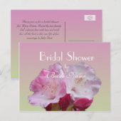 ブライダルシャワー、ピンクのシャクナゲの花 インビテーションポストカード (正面/裏面)