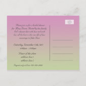 ブライダルシャワー、ピンクのシャクナゲの花 インビテーションポストカード (裏面)