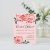 ブライダルシャワー |ピンクのフローラガーデンはがき ポストカード (スタンド正面)