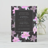 ブライダルシャワー |ピンクのユリ 招待状 (スタンド正面)