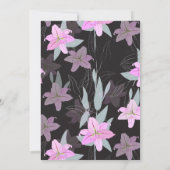 ブライダルシャワー |ピンクのユリ 招待状 (裏面)