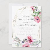 ブライダルシャワー | ピンクの水色のケシ 招待状 (正面)