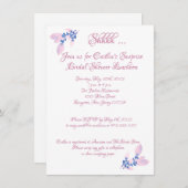 ブライダルシャワー、ピンクの水色 招待状 (正面/裏面)