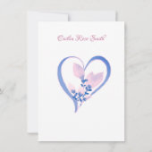 ブライダルシャワー、ピンクの水色 招待状 (裏面)