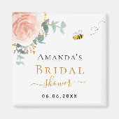 ブライダルシャワー ピンクの花 フユヤスリ ハーブ ミツバチ マグネット (正面)