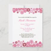 ブライダルシャワー ピンク カスタム インビテーション (裏面)