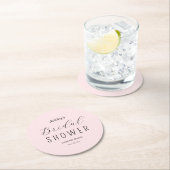 ブライダルシャワー ピンク ブラック シックコースター ラウンドペーパーコースター (インサイチュ)