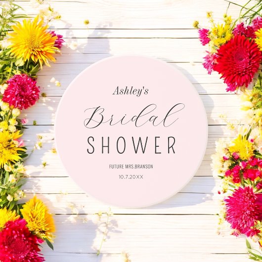 ブライダルシャワー ピンク ブラック シック コースター