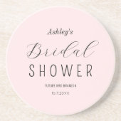 ブライダルシャワー ピンク ブラック シック コースター (正面)