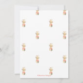 ブライダルシャワー、フェイク金ゴールド水彩パイナップル セーブザデート (裏面)