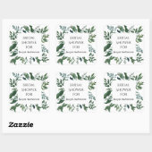 ブライダルシャワー フェイバーリーフ シール エメラルド フォレスト グリーン (シート)