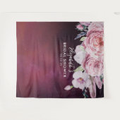 ブライダルシャワー フォトブース 背景 ボヘミアンフラワー バーガンディ タペストリー (正面(横))