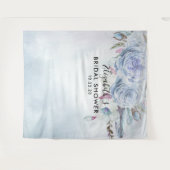 ブライダルシャワー フォトブース 背景 ボヘミアンフラワー フェザー タペストリー (正面(横))