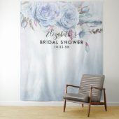 ブライダルシャワー フォトブース 背景 ボヘミアンフラワー フェザー タペストリー (インサイチュ)