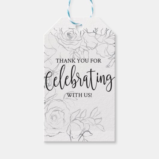 ブライダルシャワー、ブエレガントリダル・シャワー ギフトタグ (正面)