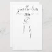 ブライダルシャワー、ブライダルゲーム、ブライダルシャワーゲーム 便箋 (正面/裏面)