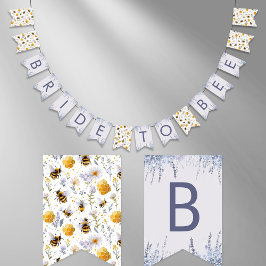 ブライダルシャワー ブライドトゥビー ハニービーズ フラワル バンティングフラッグ