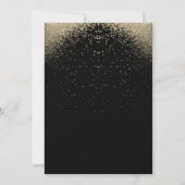 ブライダルシャワー – ブラックダマスクと金ゴールドグリッター 招待状 (裏面)