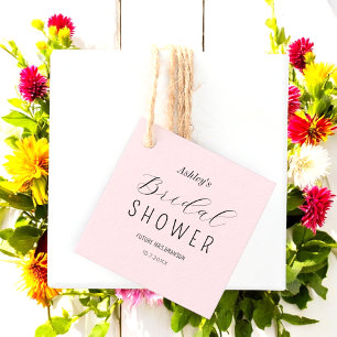 ブライダルシャワー ブラッシュピンク ミニマル フェイバータグ