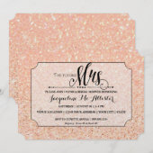 ブライダルシャワー ブラッシュ グリッター 未来のミセス チケット 招待状 (正面/裏面)