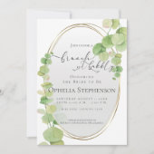 ブライダルシャワー | ブランチとバブリーのユーカリ 招待状 (正面)