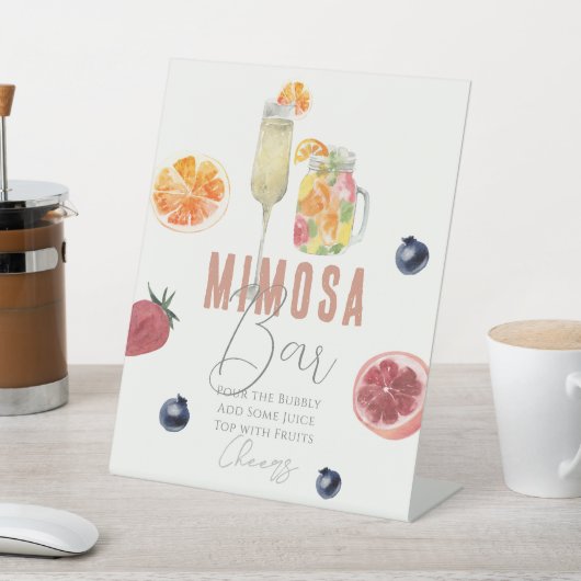 ブライダルシャワー/ブランチウォーターカラーミモザバー 台座サイン (インサイチュ)