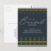 ブライダルシャワー |ブルーニットのクリスマスツリーセーター ポストカード (正面/裏面)