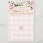 ブライダルシャワー プレ花嫁ビンゴ 水彩フラワーズ (正面)